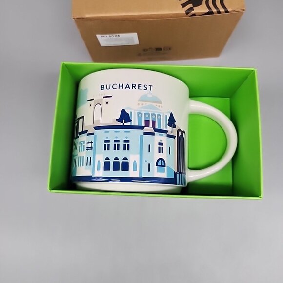 Bucharest Romania Starbucks Mug 14oz 414ml You Are Here Collection Ceramic NEW - Picture 1 of 5